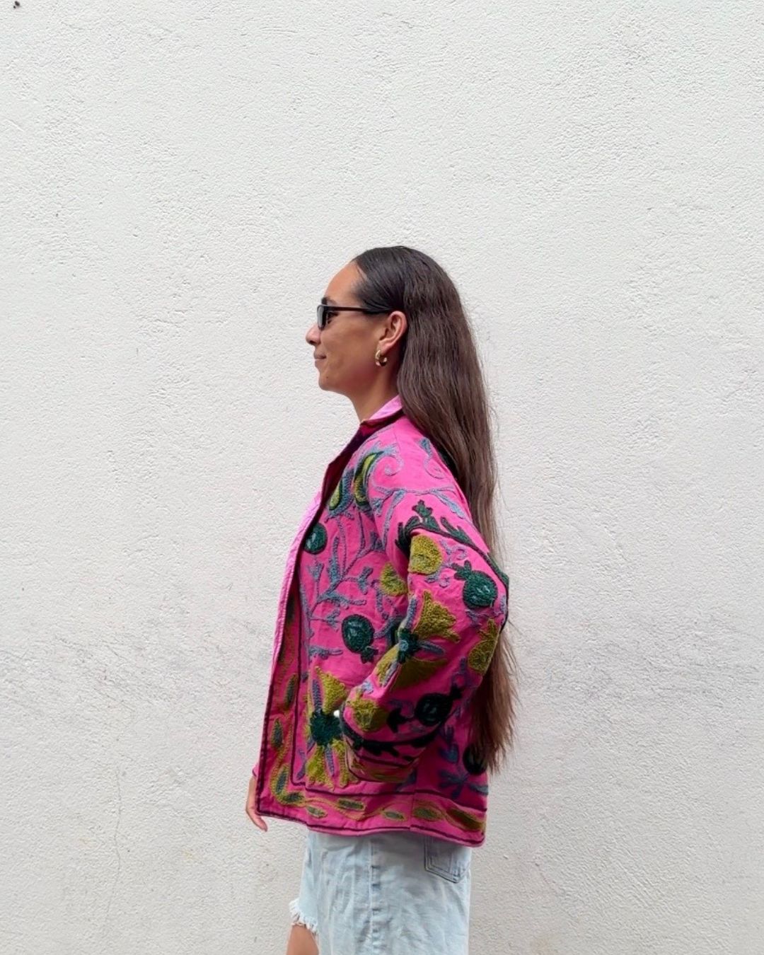 Jacket embroidered white