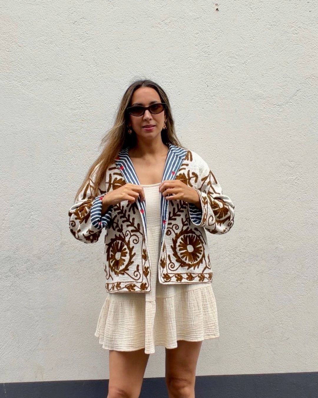 Jacket embroidered white