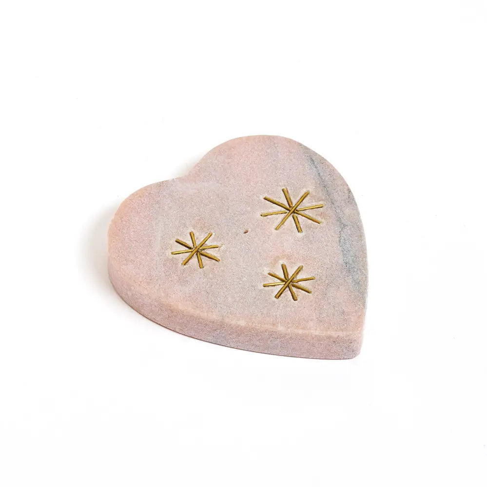 Wierookhouder Jaipuri Heart - roze gesneden marmer