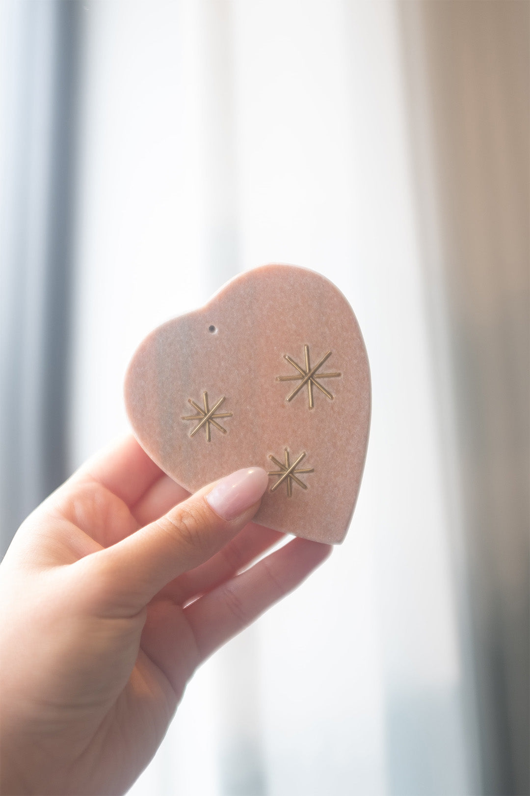 Wierookhouder Jaipuri Heart - roze gesneden marmer