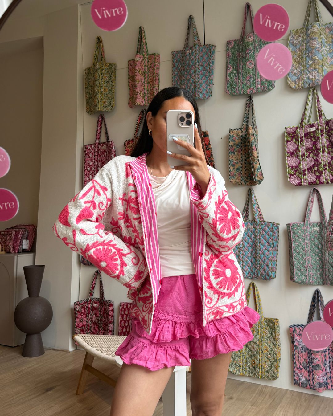 Jacket embroidered white