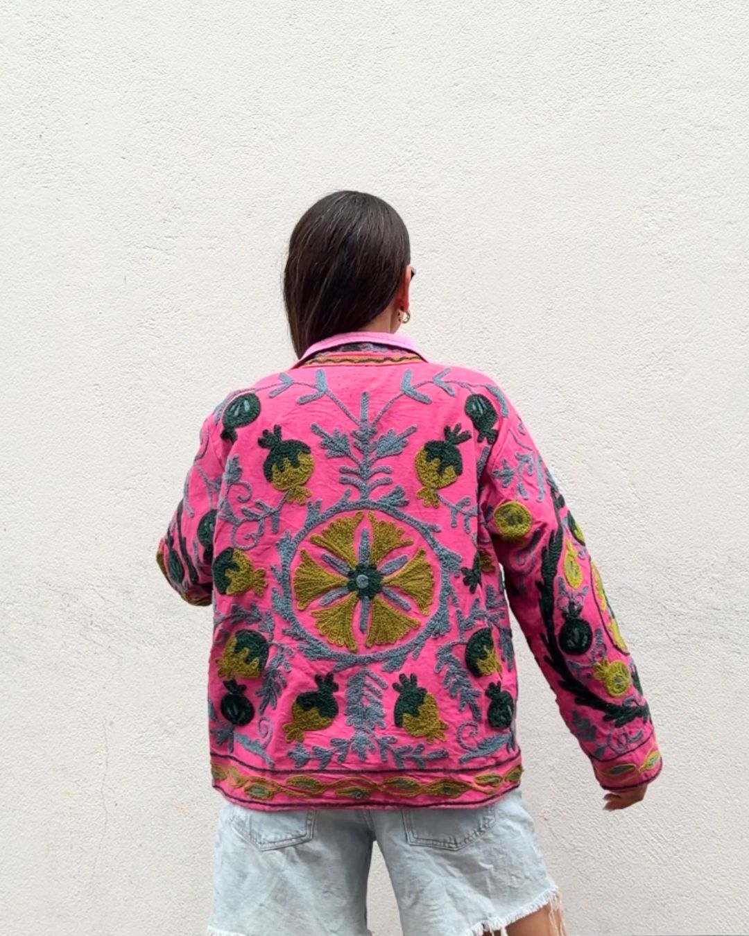Jacket embroidered white