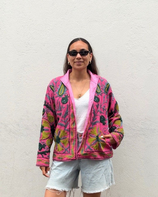 Jacket embroidered white
