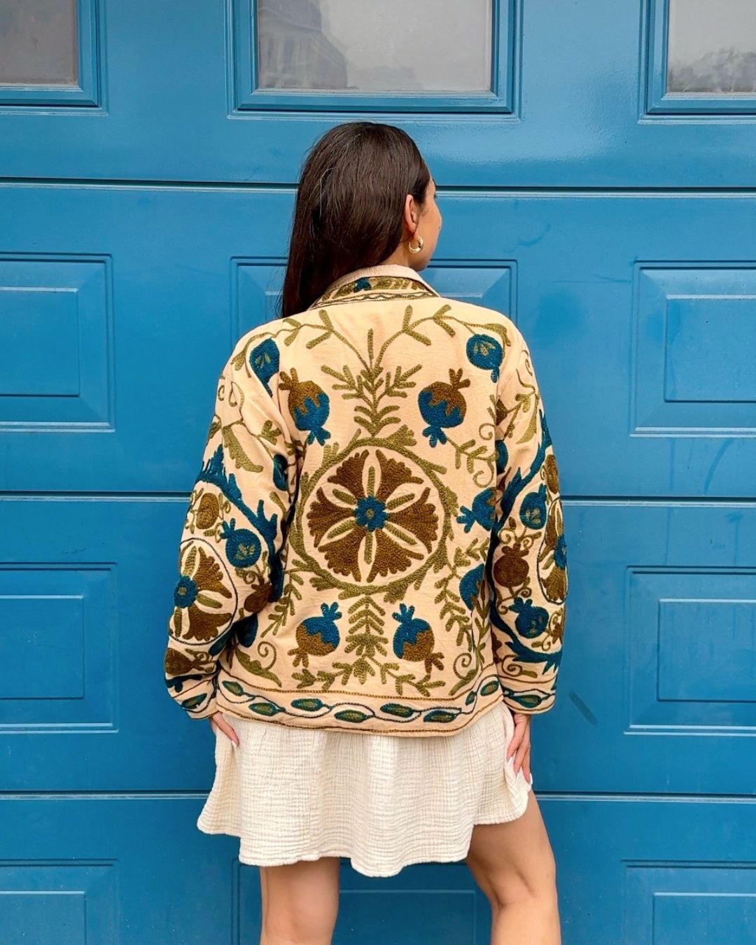 Jacket embroidered white