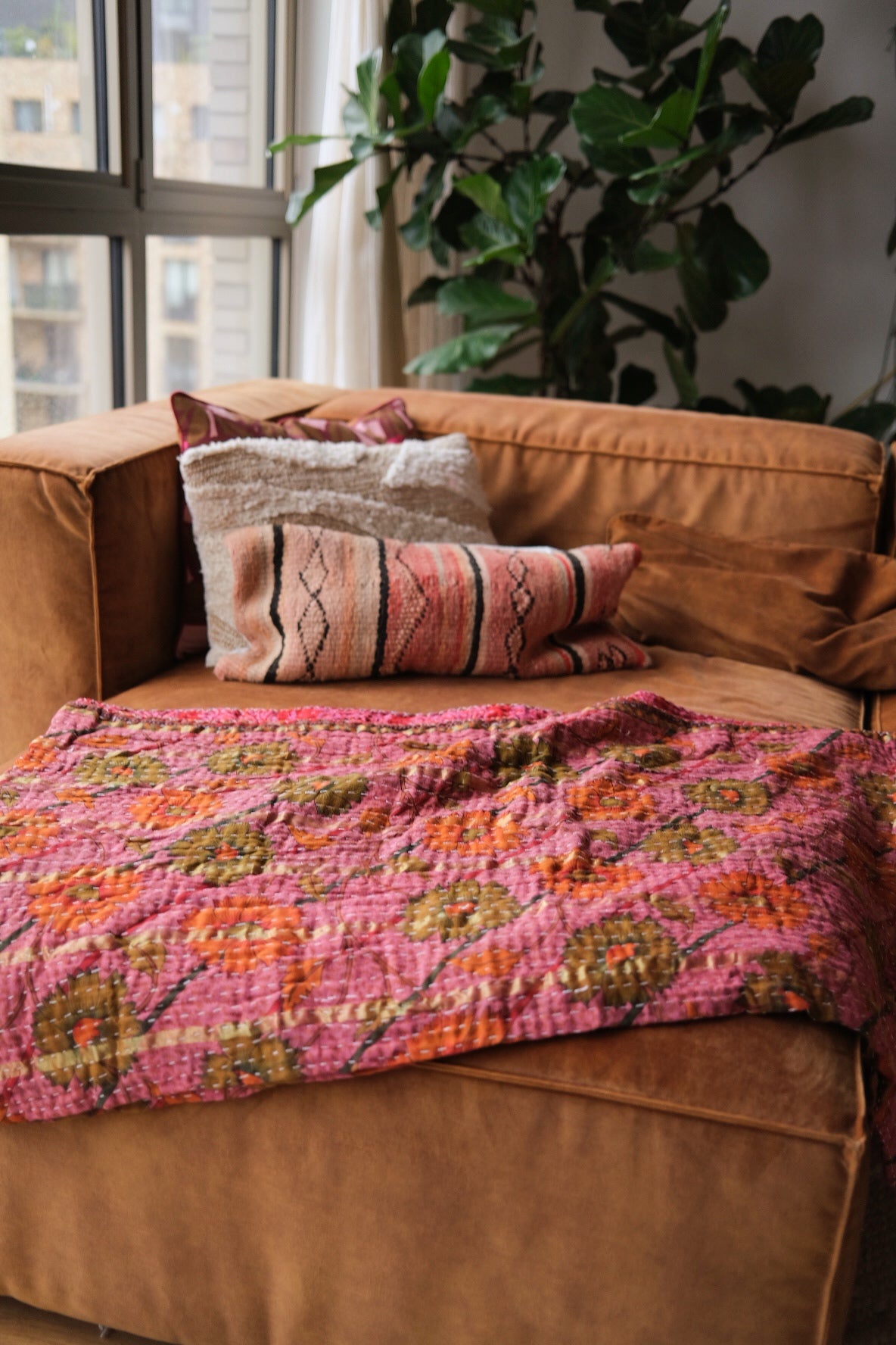 Reversible kantha blanket NO.3