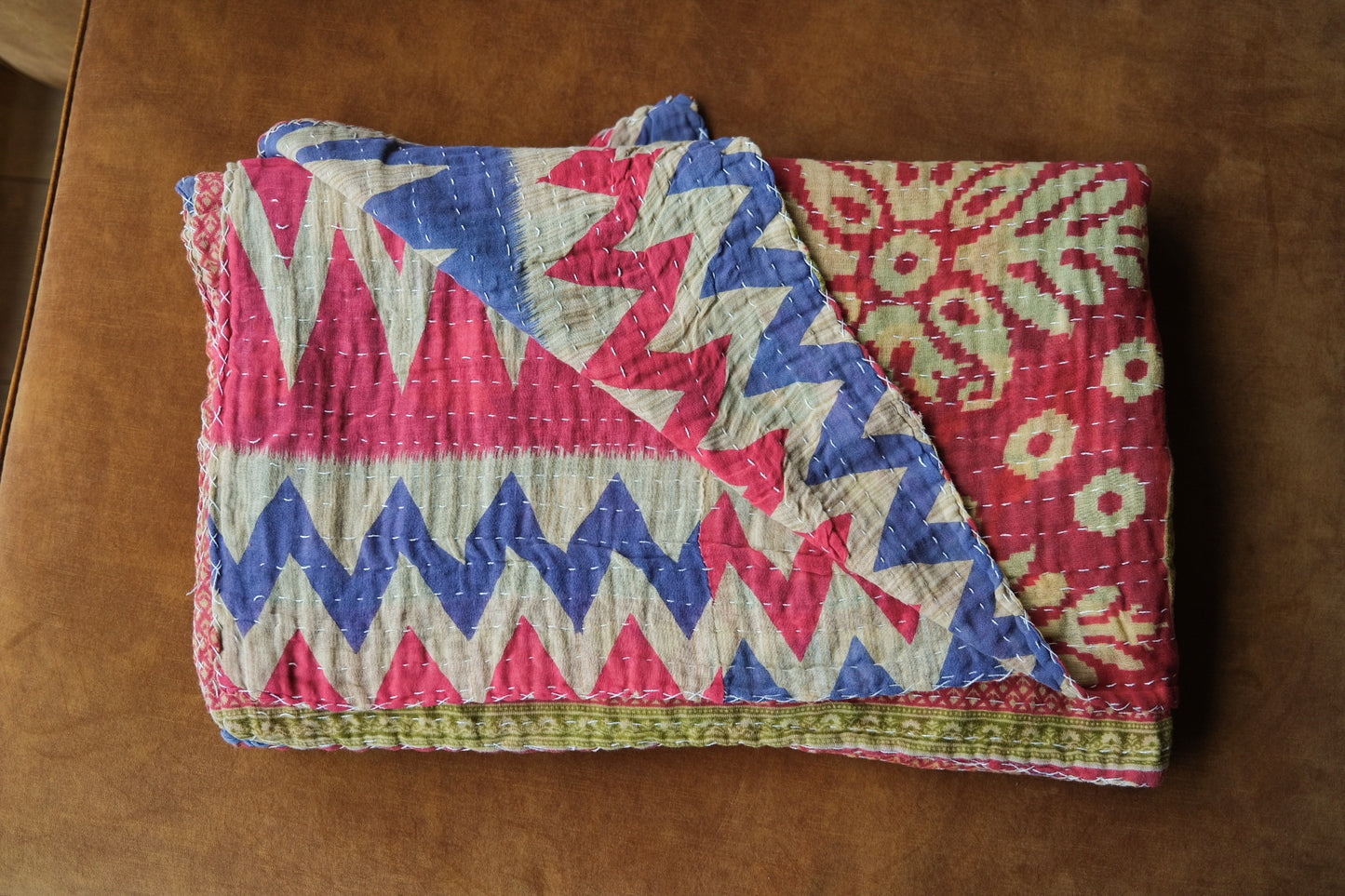 Reversible kantha blanket NO.3