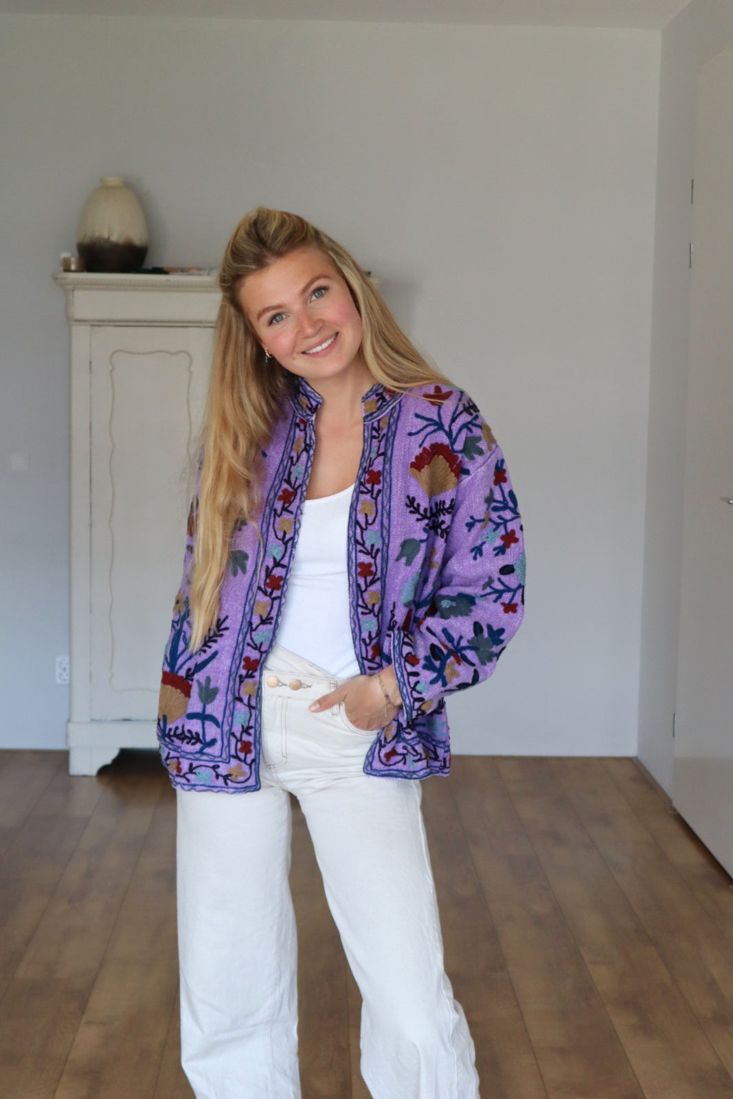 Jacket embroidered purple