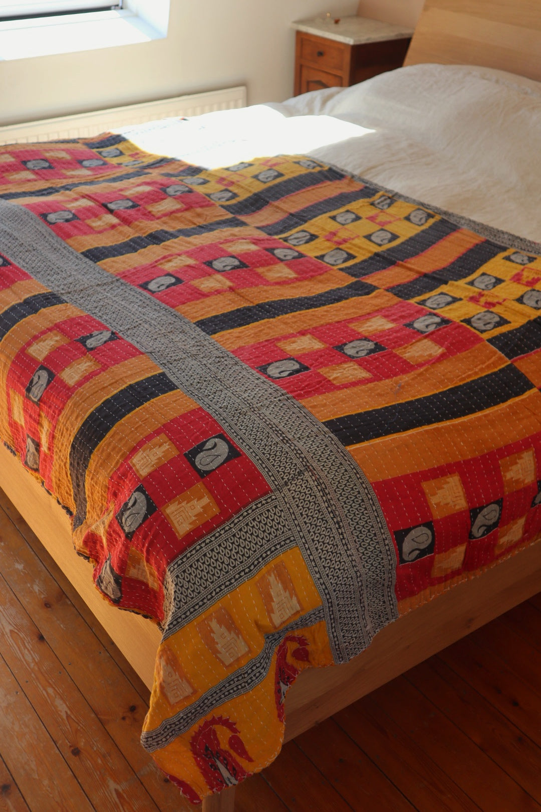 Reversible kantha blanket NO.4