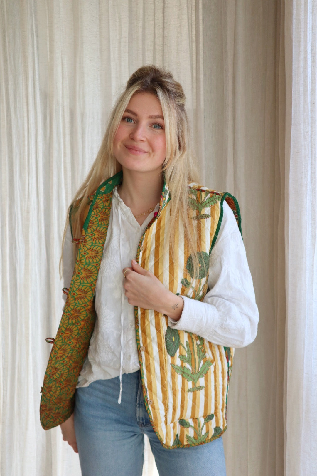 Reversible silk waistcoat NO.18