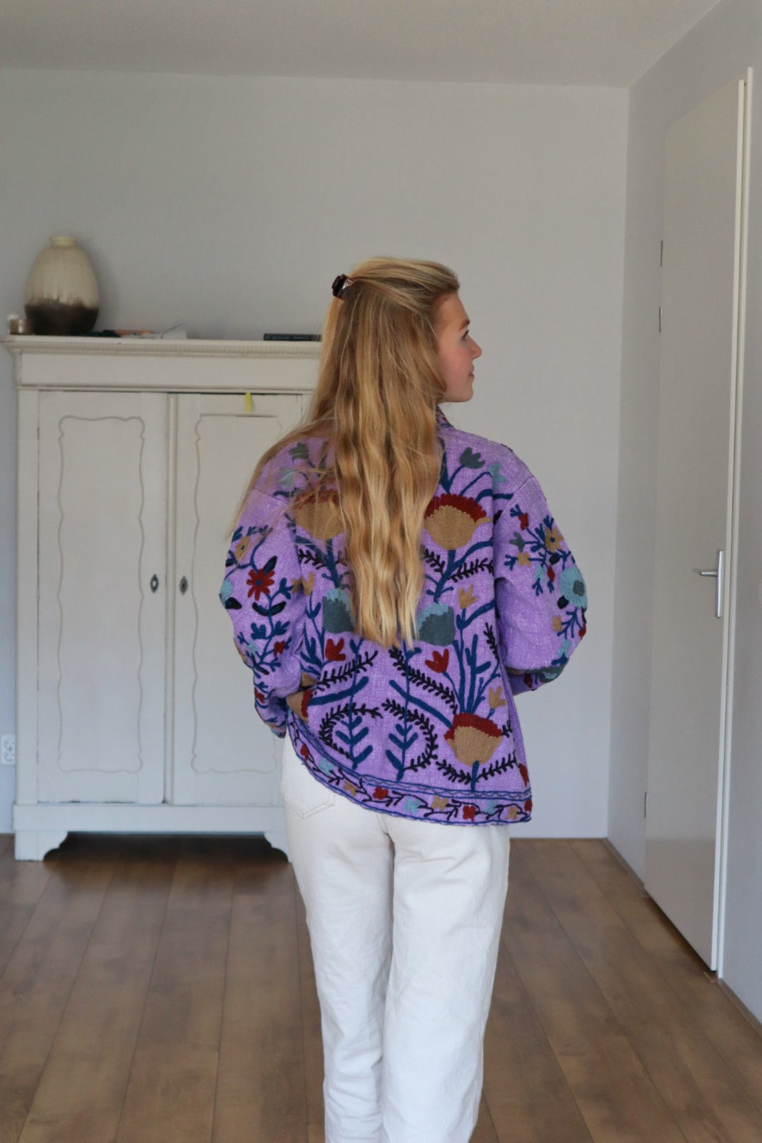 Jacket embroidered purple