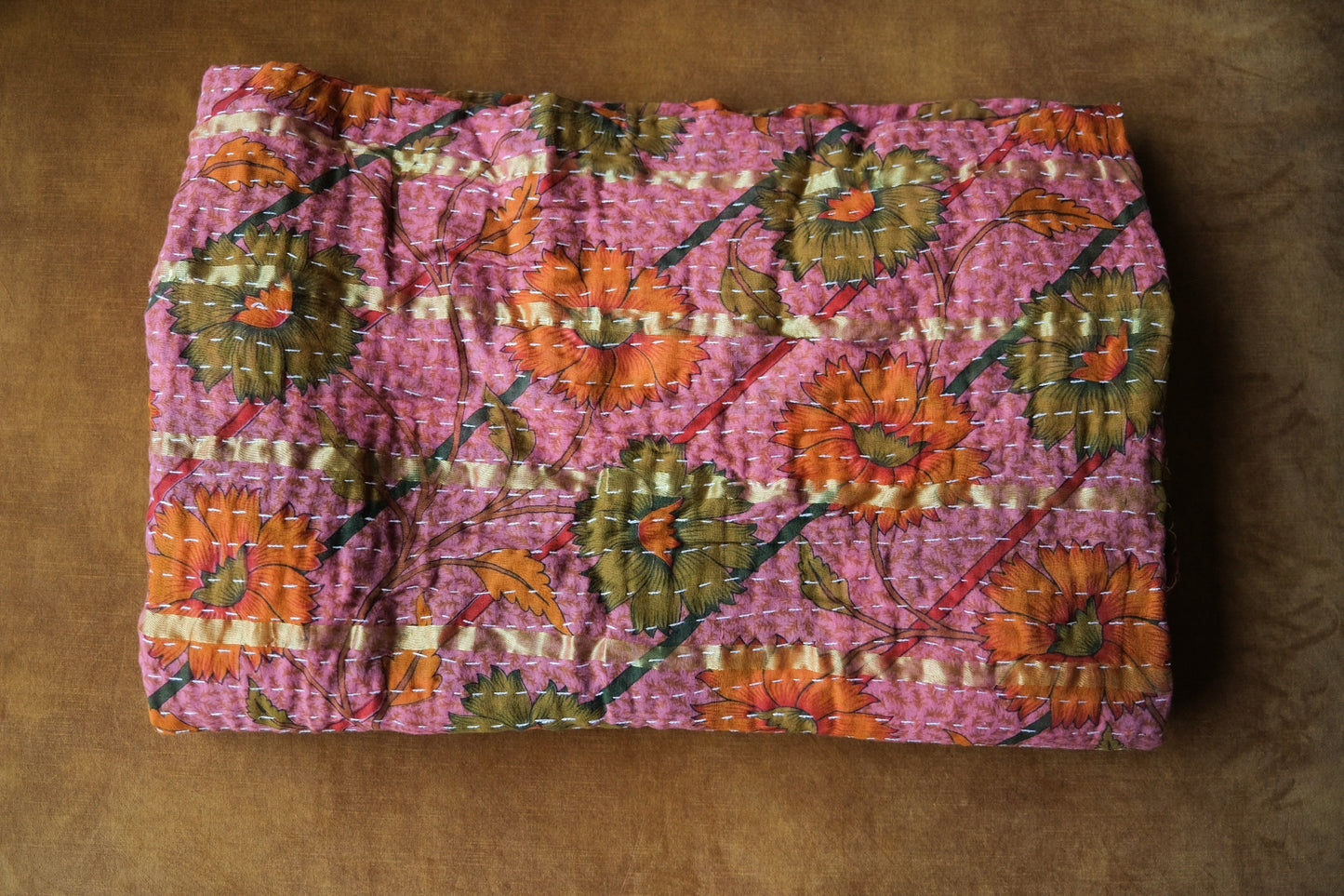 Reversible kantha blanket NO.3