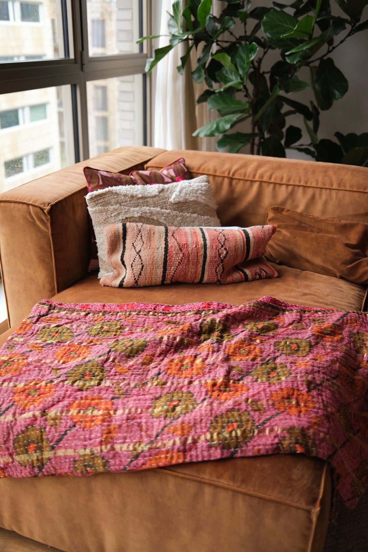 Reversible kantha blanket NO.3