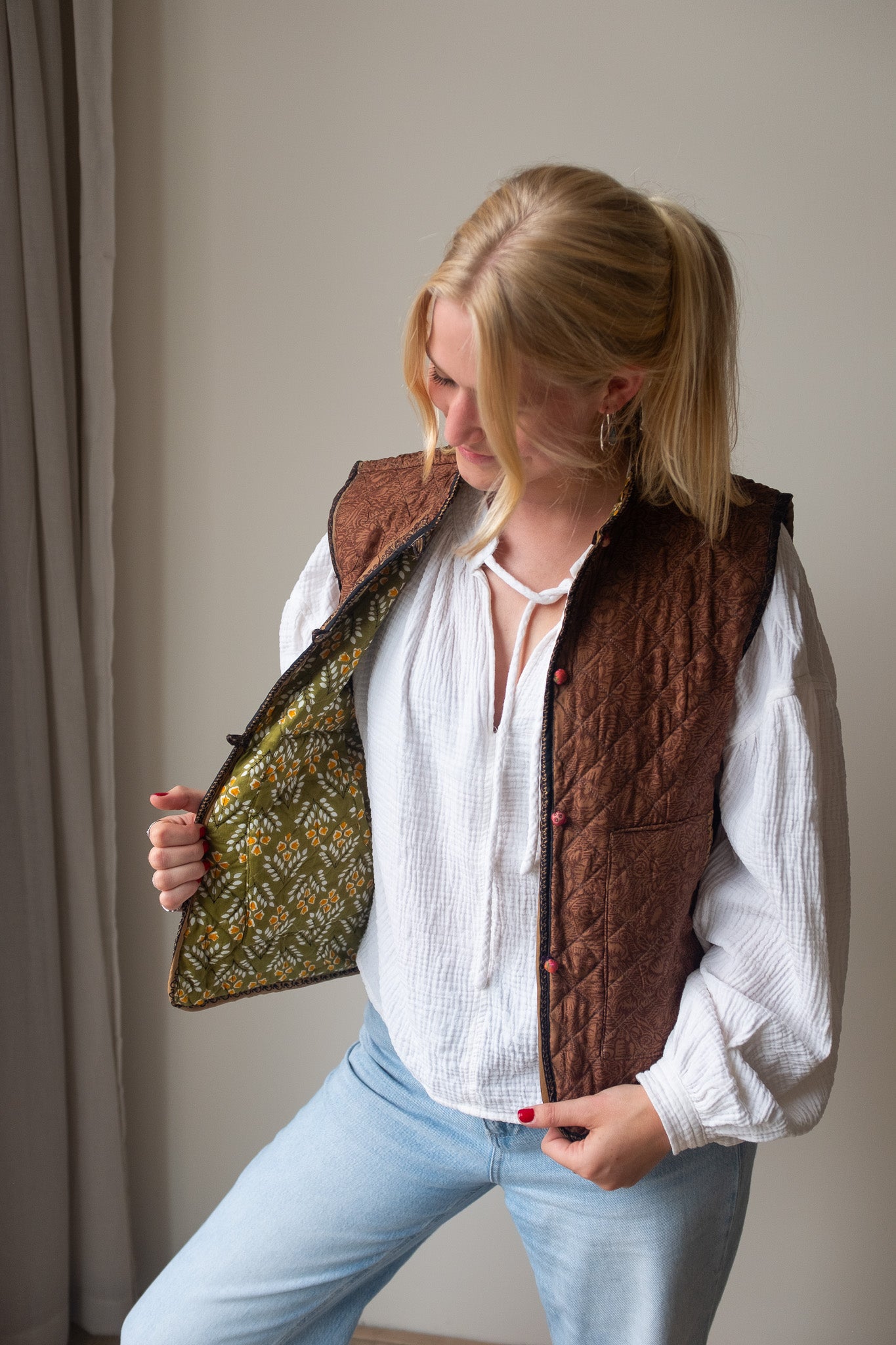 Reversible silk waistcoat NO.3