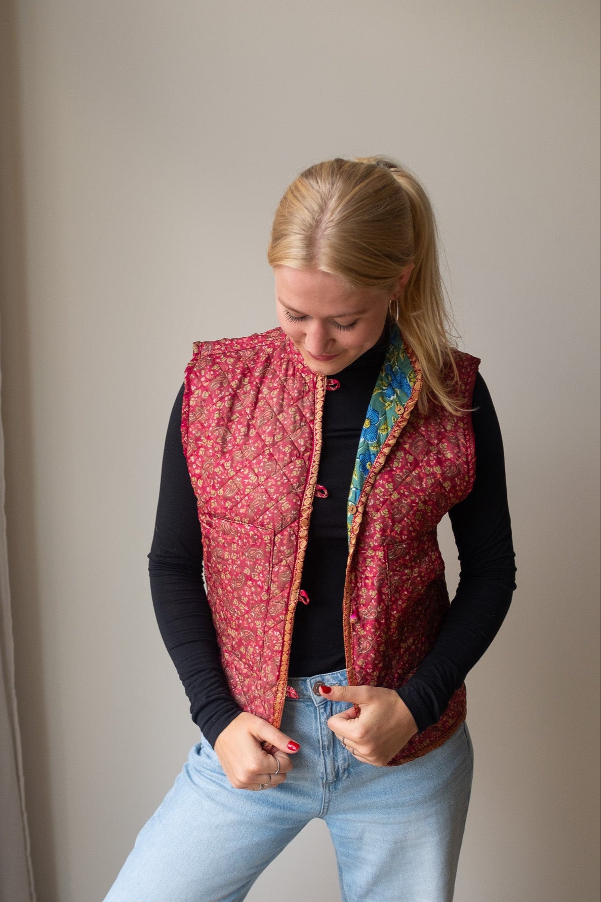 Reversible silk waistcoat NO.3
