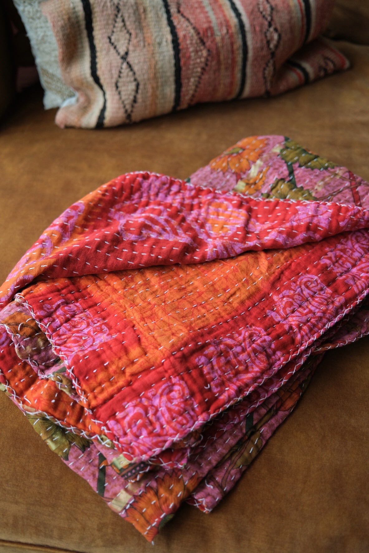 Reversible kantha blanket NO.3