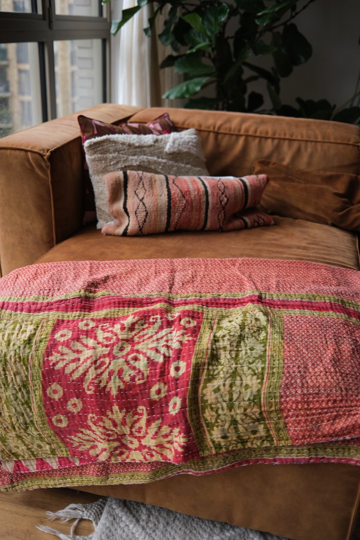 Reversible kantha blanket NO.3