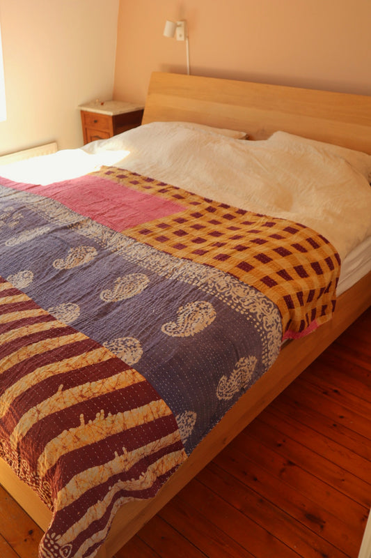 Reversible kantha blanket NO.1