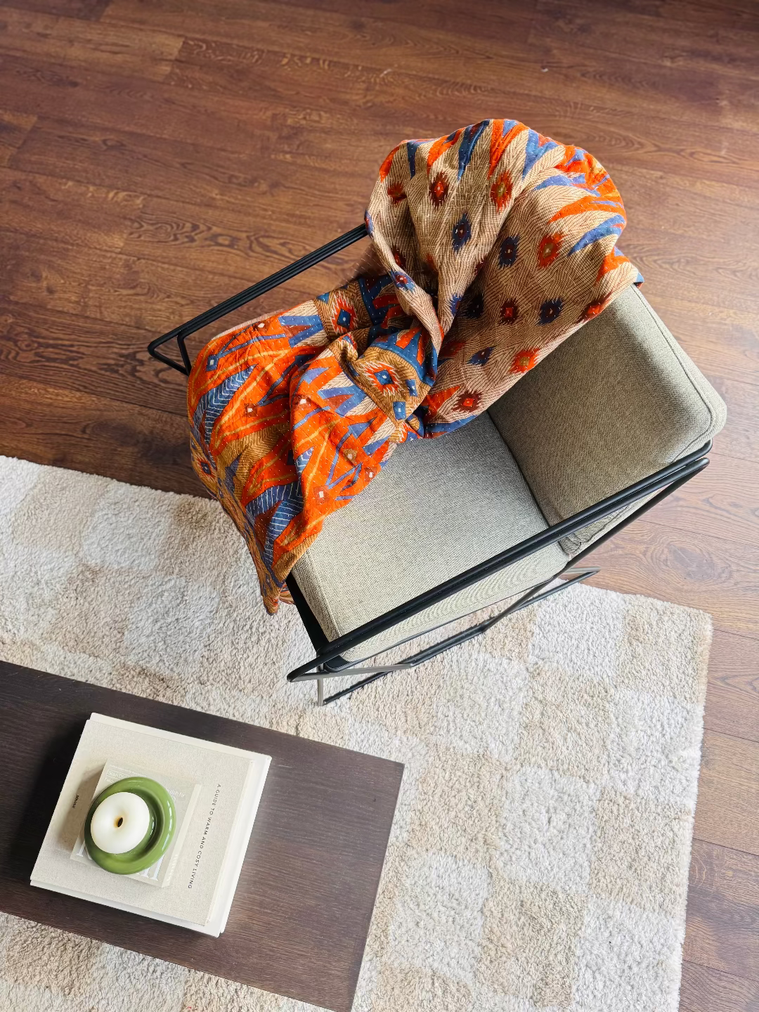 Reversible kantha blanket NO.1