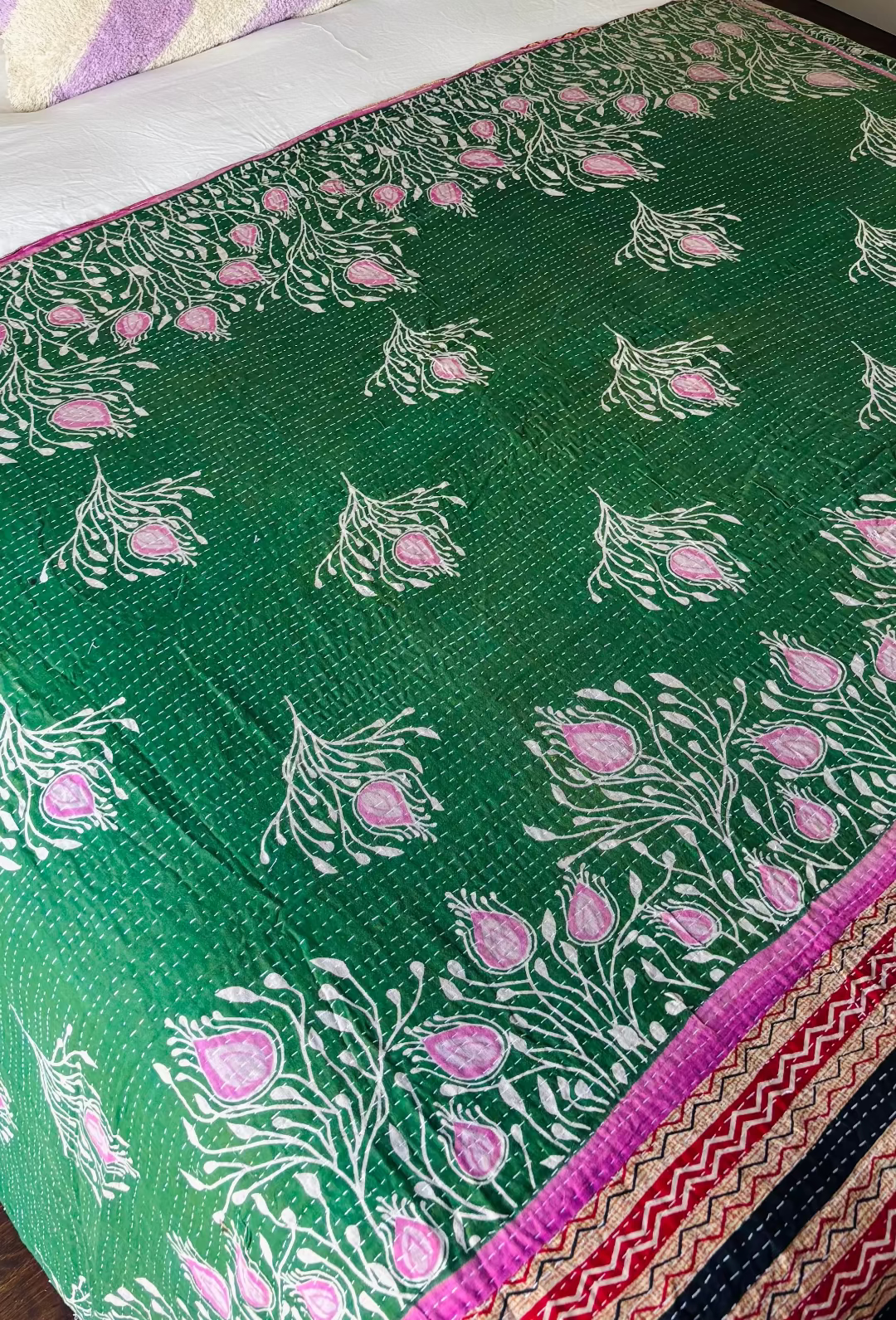 Reversible kantha blanket NO.1