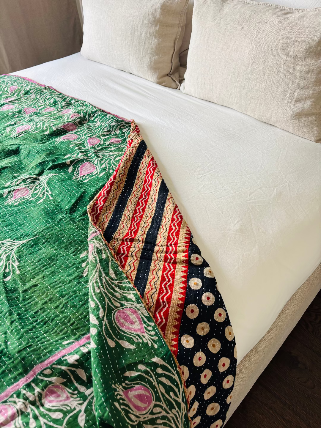 Reversible kantha blanket NO.1