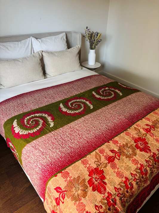 Reversible kantha blanket NO.1