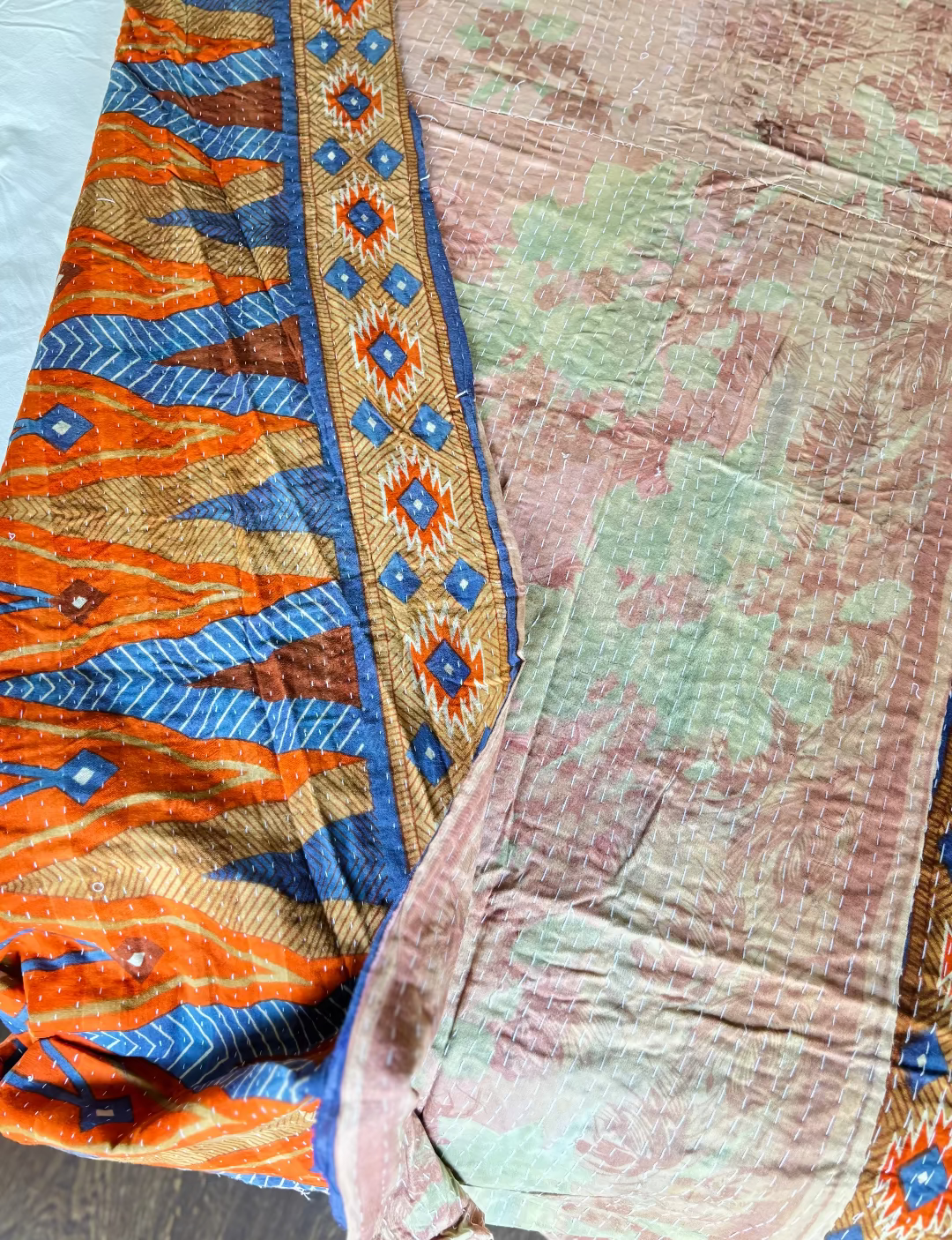 Reversible kantha blanket NO.1