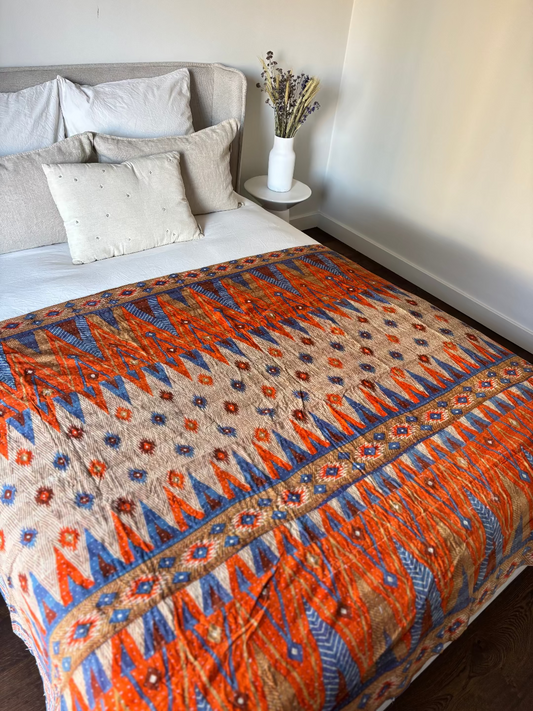 Reversible kantha blanket NO.1
