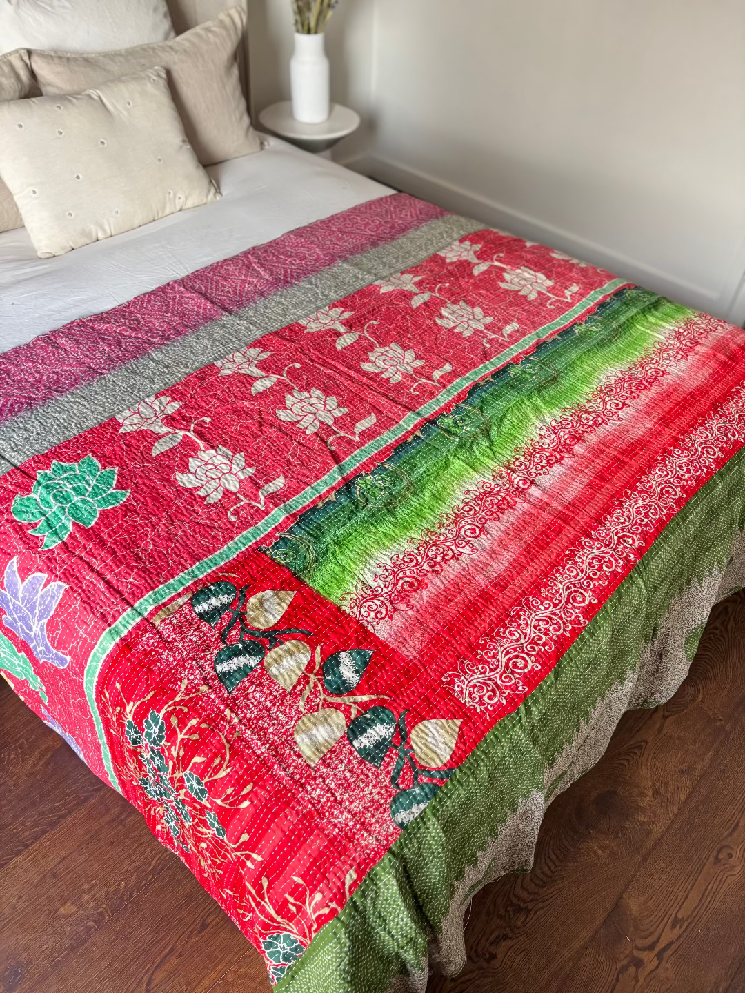Reversible kantha blanket NO.1