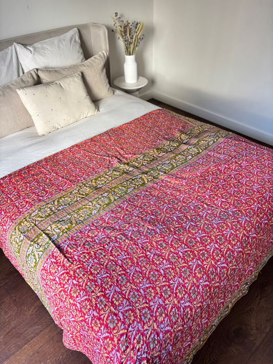 Reversible kantha blanket NO.1