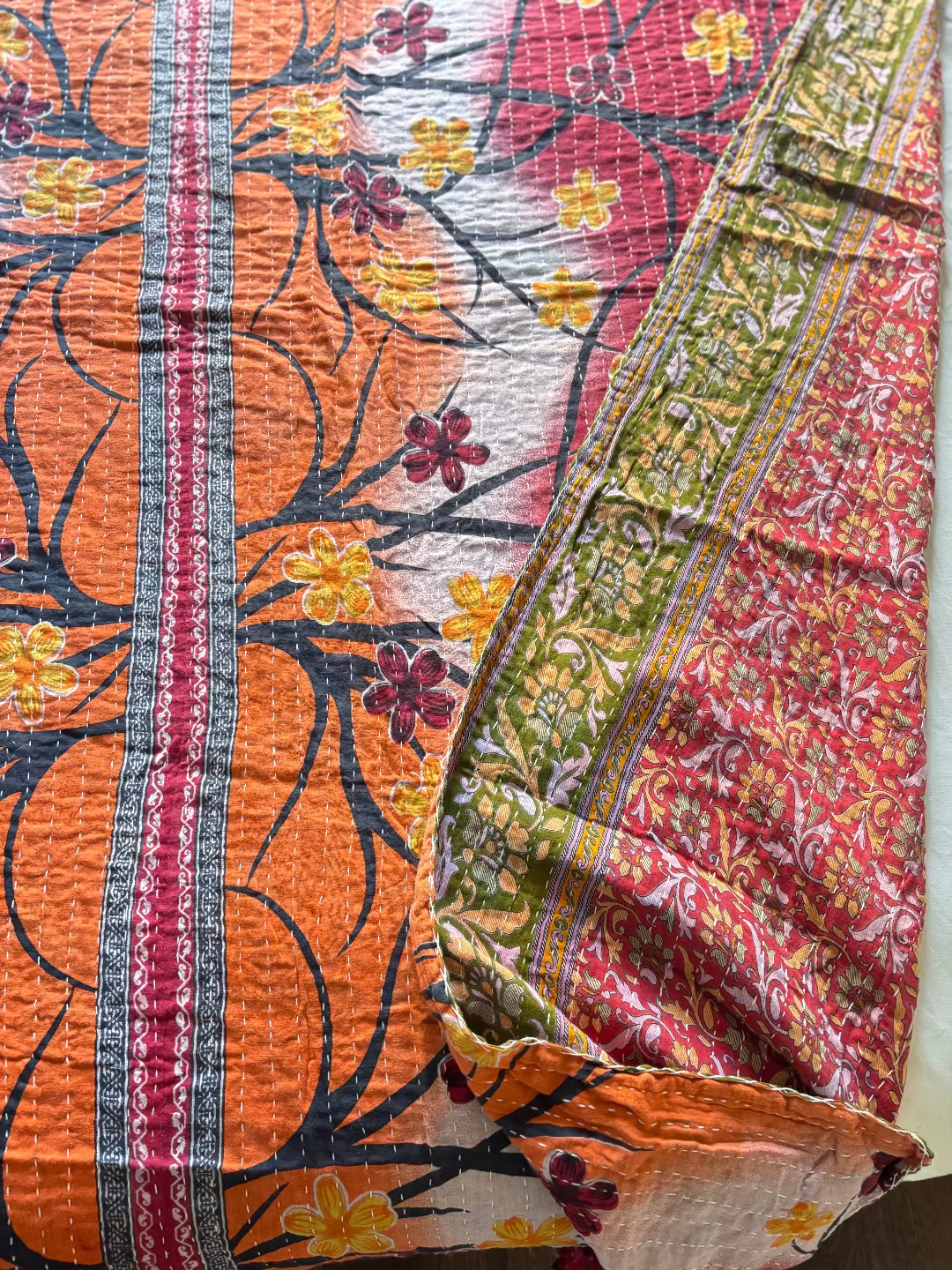 Reversible kantha blanket NO.1