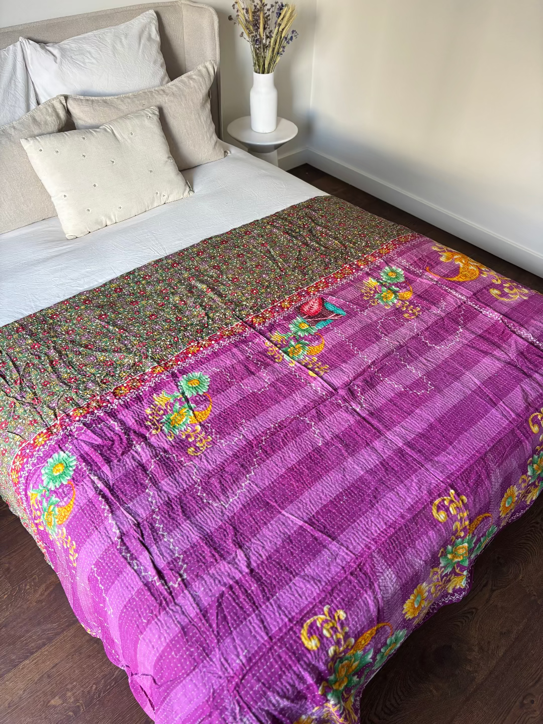 Reversible kantha blanket NO.1