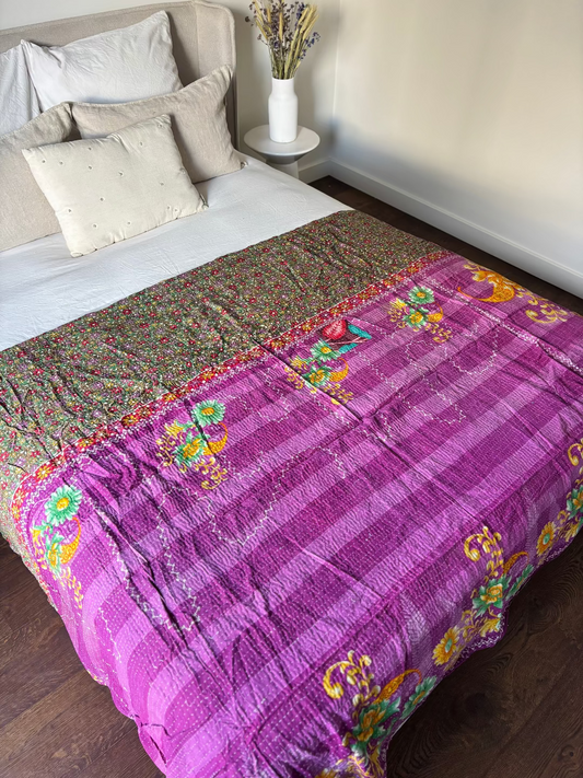 Reversible kantha blanket NO.1