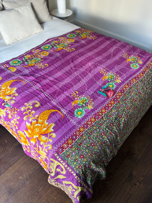 Reversible kantha blanket NO.1