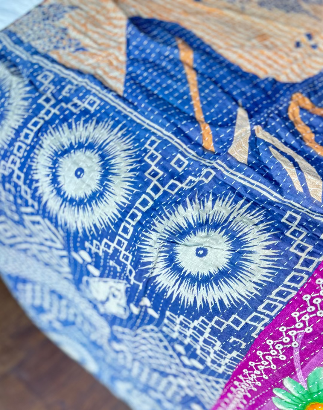 Reversible kantha blanket NO.1