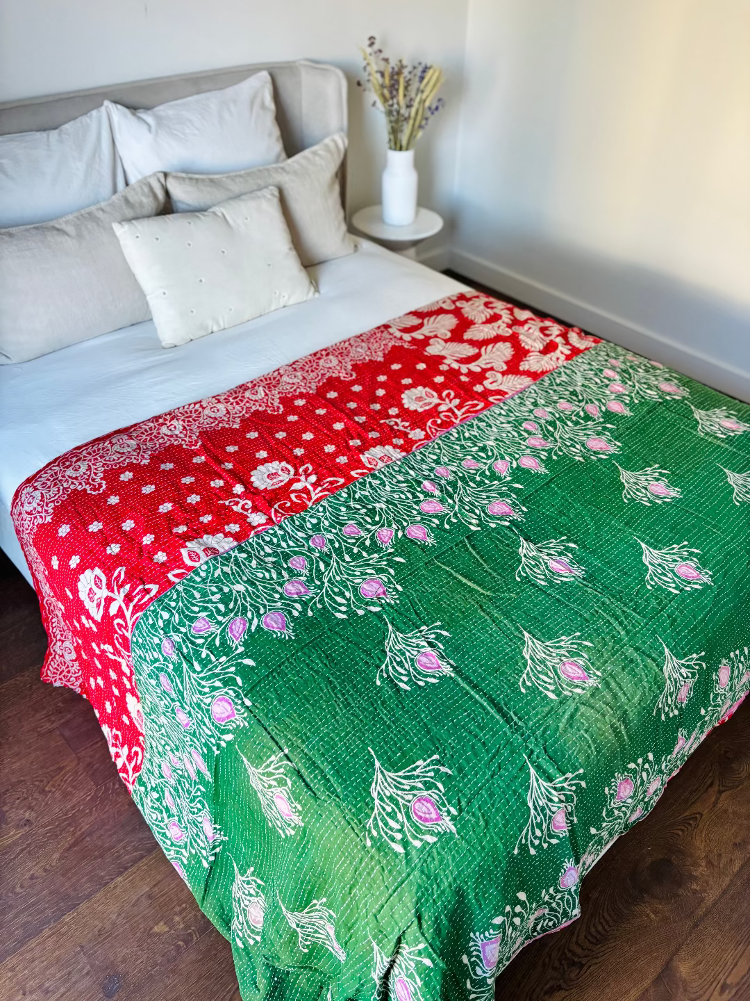 Reversible kantha blanket NO.1