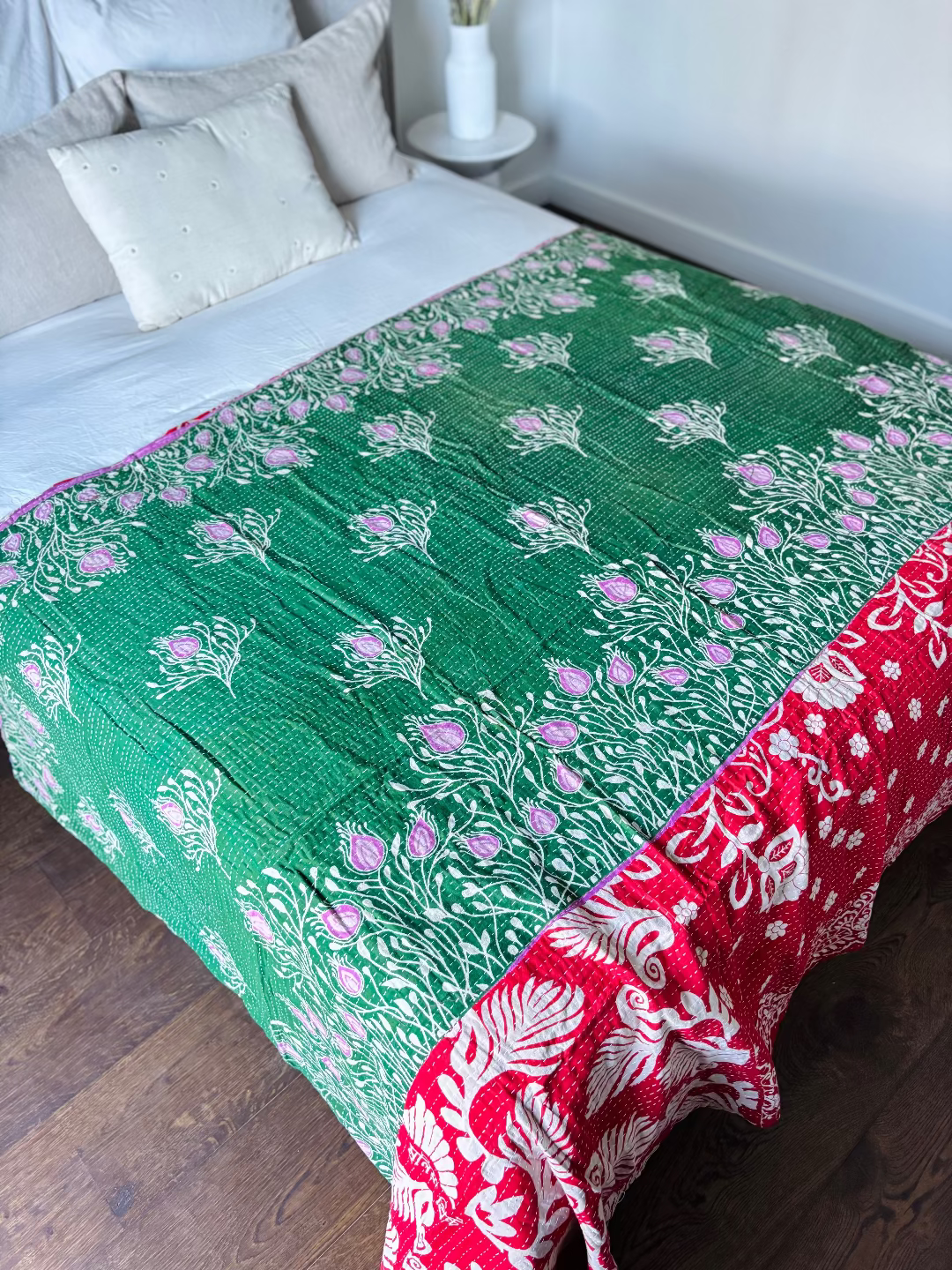 Reversible kantha blanket NO.1