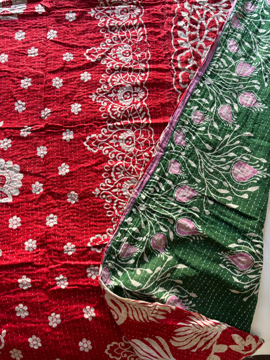 Reversible kantha blanket NO.1
