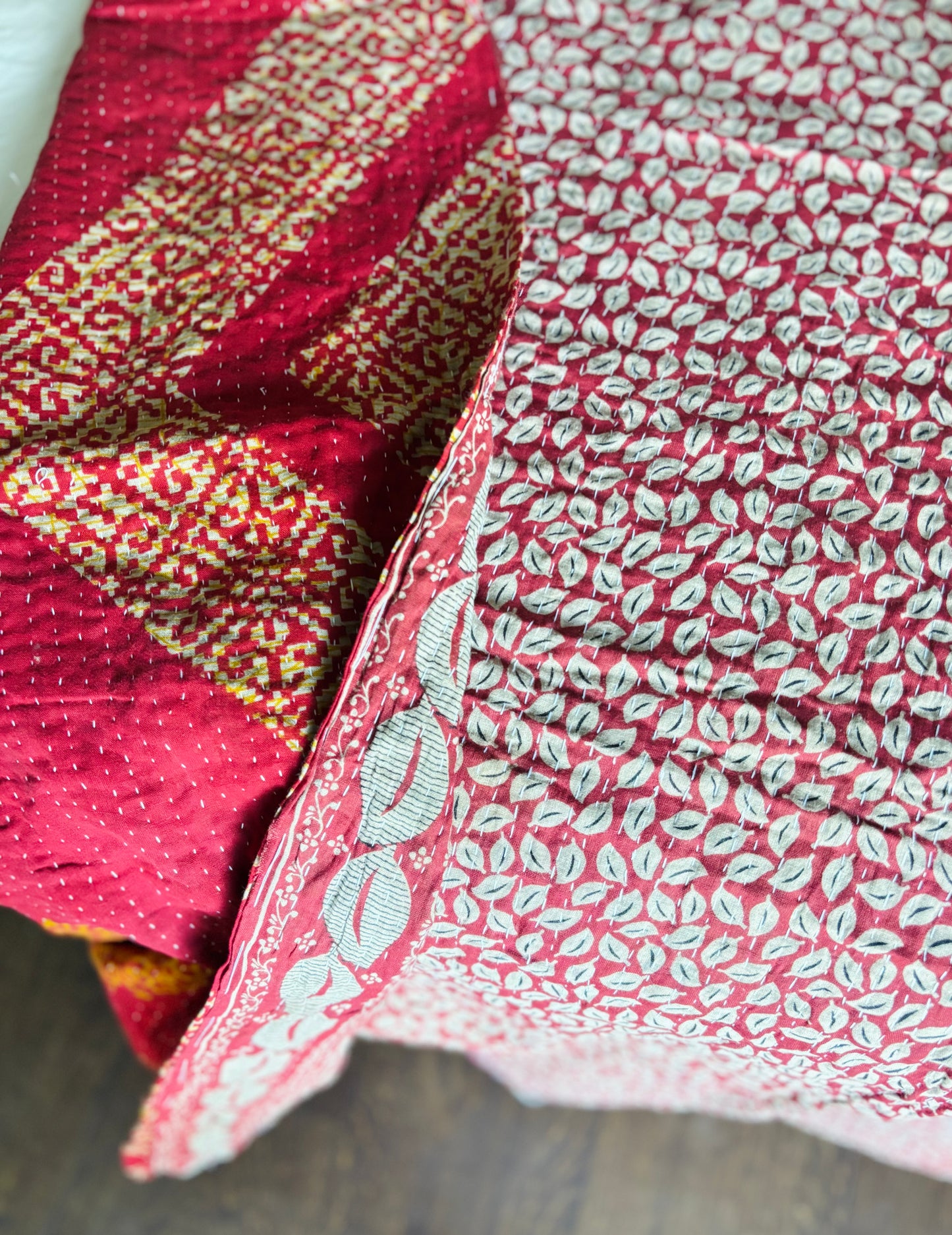 Reversible kantha blanket NO.1