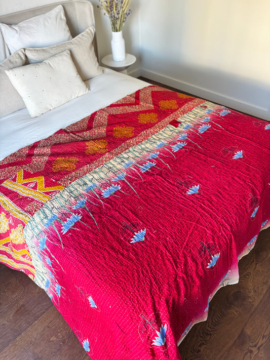 Reversible kantha blanket NO.1