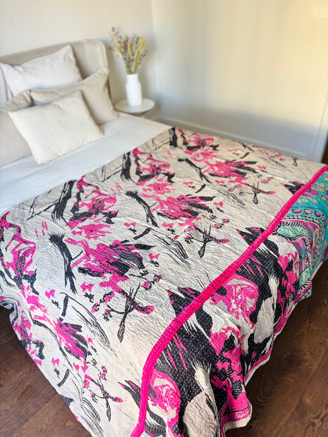 Reversible kantha blanket NO.1