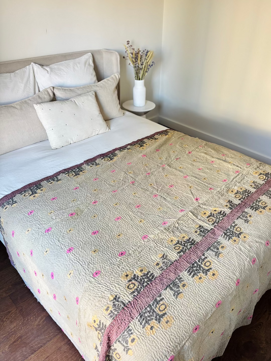 Reversible kantha blanket NO.1