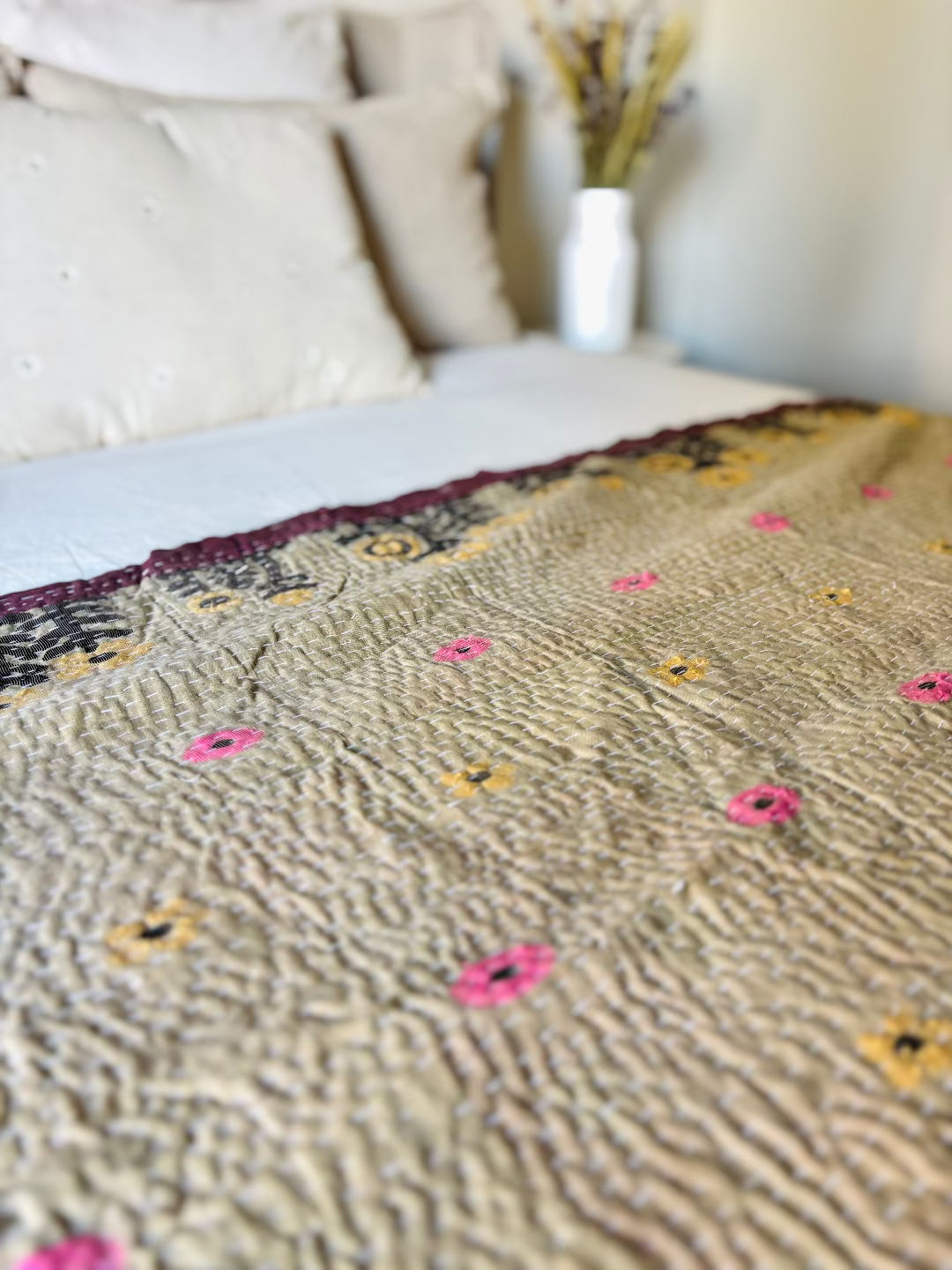 Reversible kantha blanket NO.1