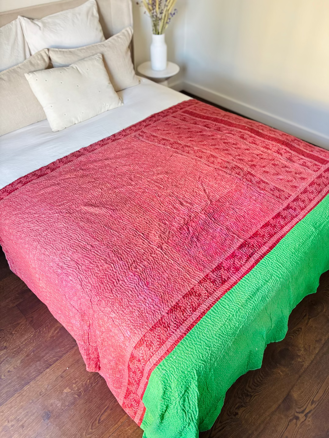 Reversible kantha blanket NO.1