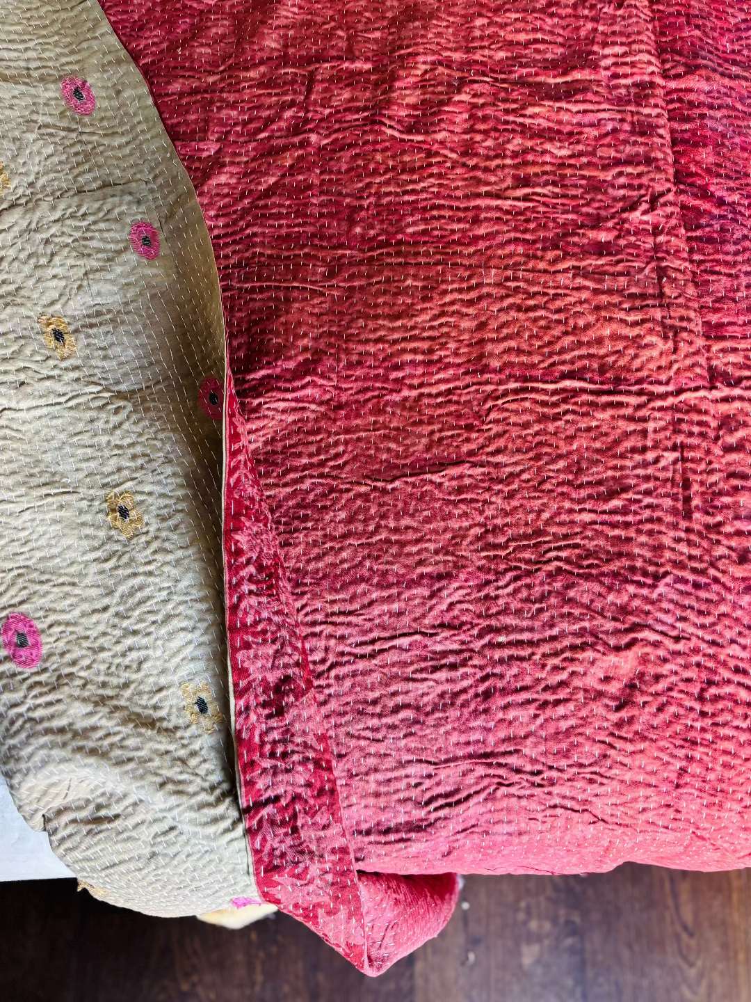 Reversible kantha blanket NO.1