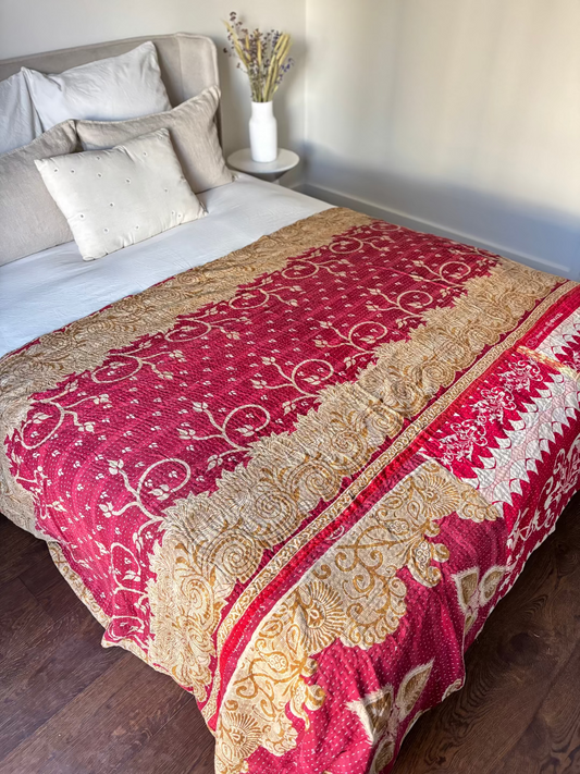 Reversible kantha blanket NO.1