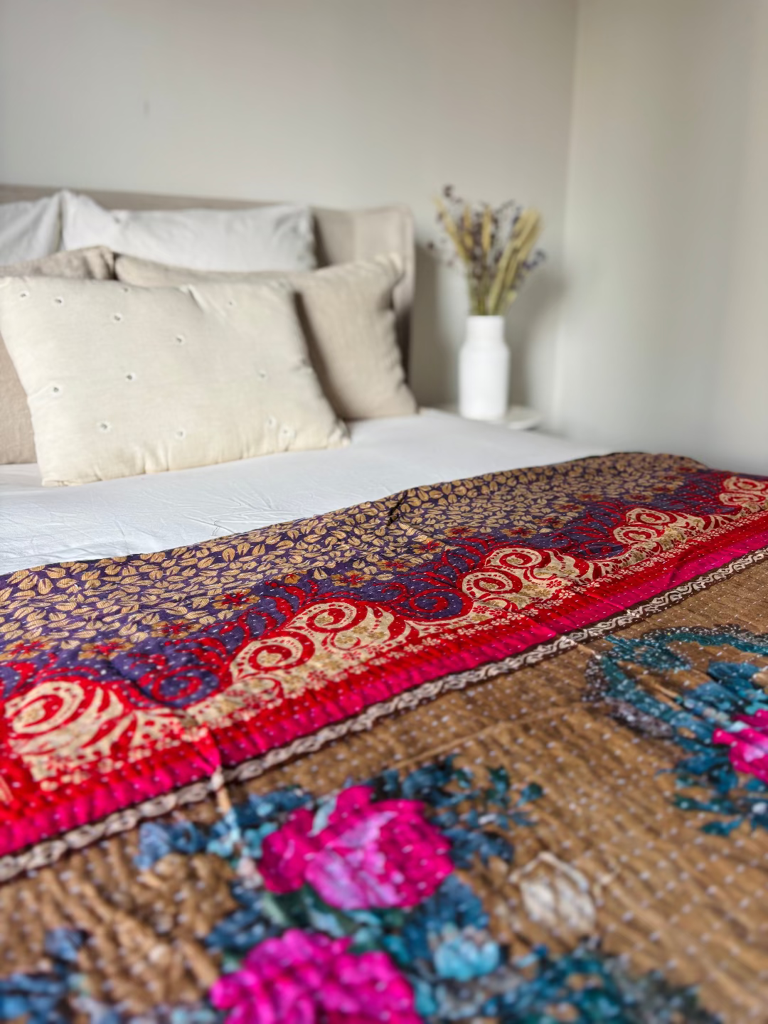 Reversible kantha blanket NO.1