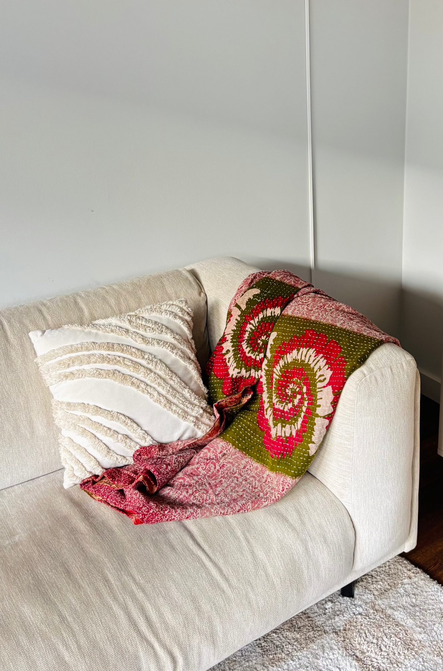 Reversible kantha blanket NO.1