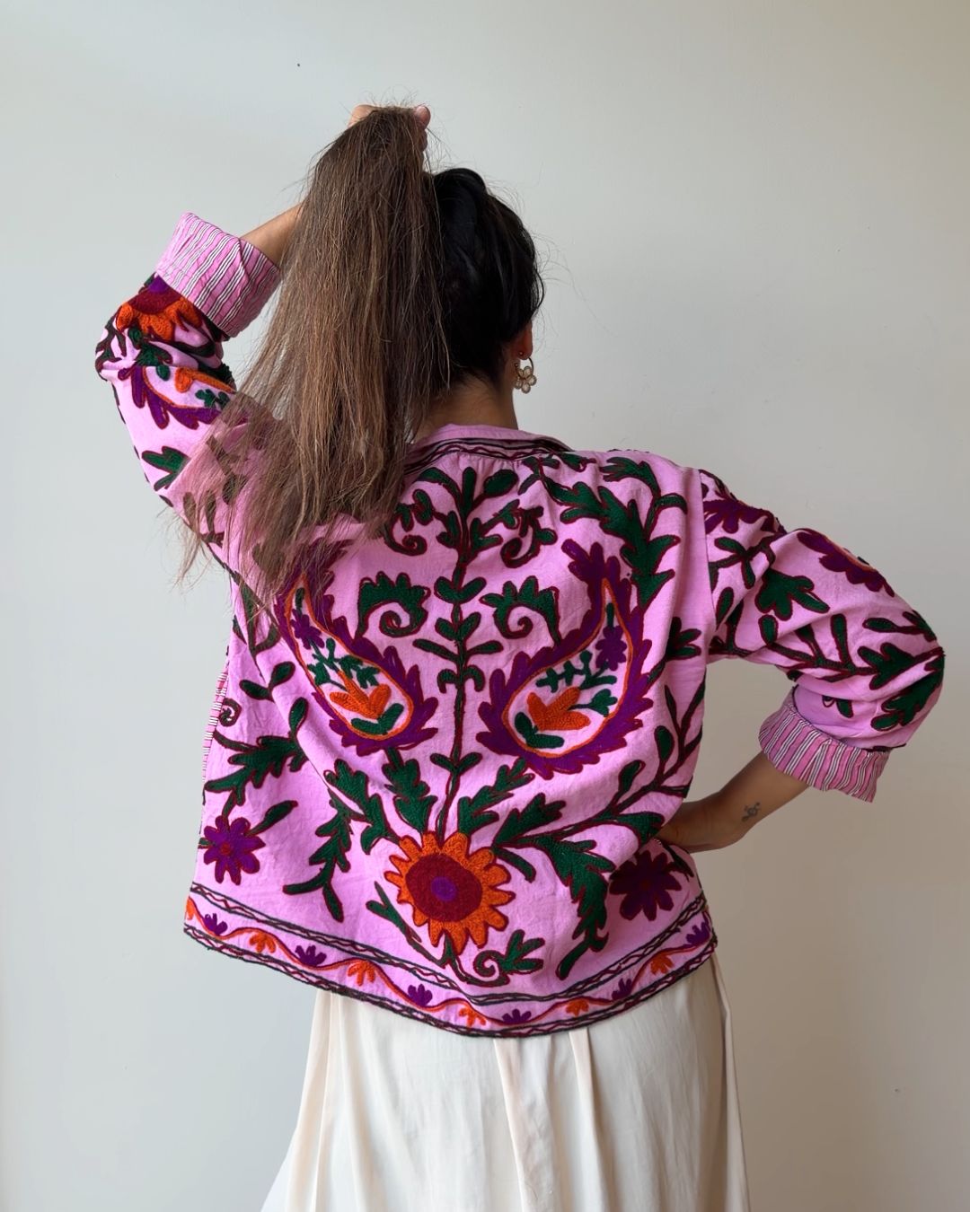 Jacket embroidered white