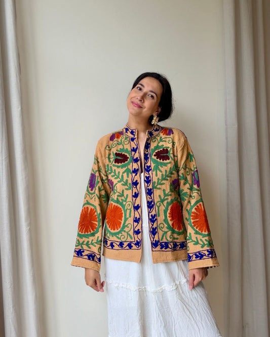 Jacket embroidered white