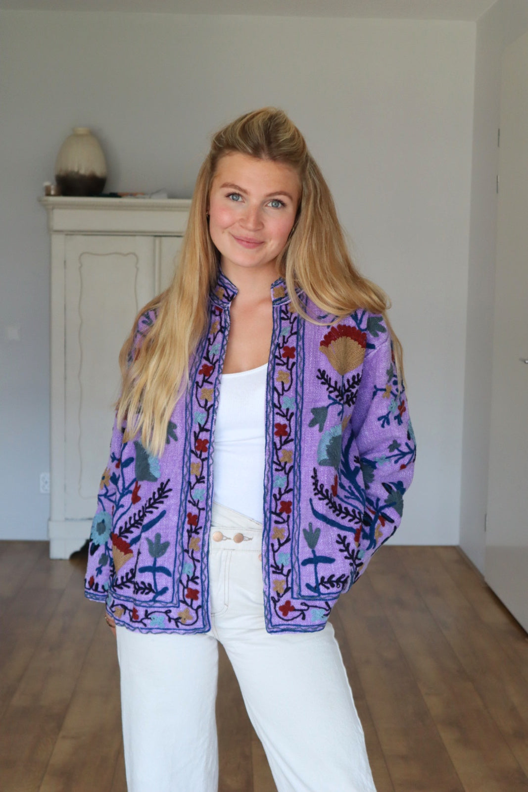 Jacket embroidered purple